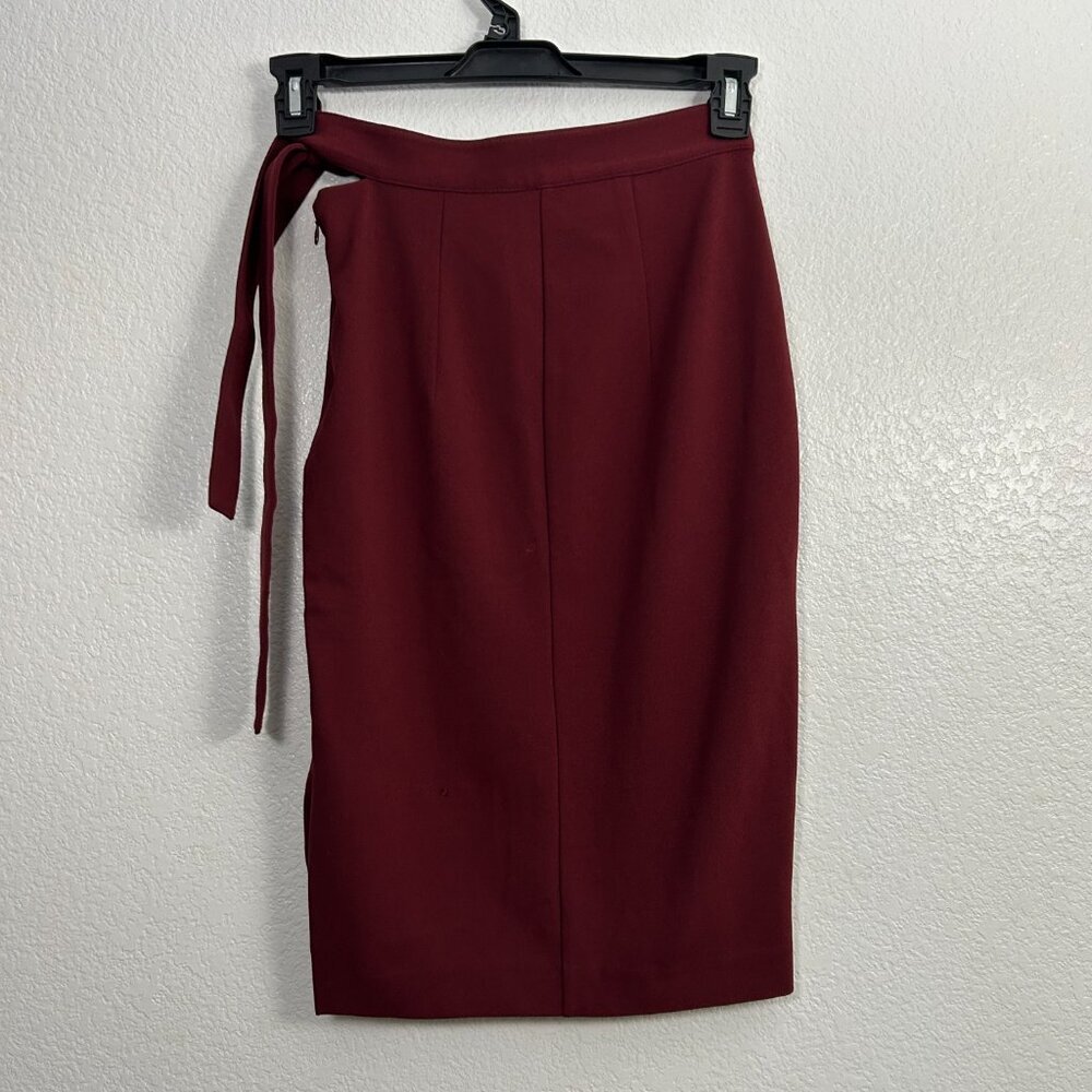 Express Burgundy Side Tie Pencil Skirt - Picture 5 of 5